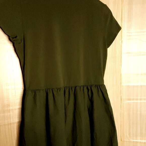 J. Crew Green Short Sleeve Mixed Material Maxi Dress Medium - Picture 3 of 7